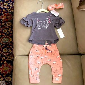 New! 3 piece Jessica Simpson Set 3-6 months